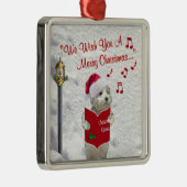 Westieのクリスマスの願いのオーナメント メタルオーナメント (右)
