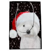 Westieのクリスマス ミディアムペーパーバッグ (正面)
