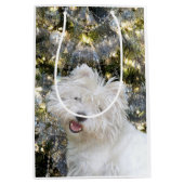 Westieのクリスマス ミディアムペーパーバッグ (正面)