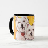 Westieのトリオのマグ マグカップ (正面左)