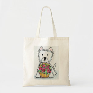 Westieのバラの誕生日のクリスマスの友人の妻等 トートバッグ