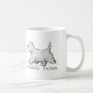 Westieのリスのパトロール コーヒーマグカップ