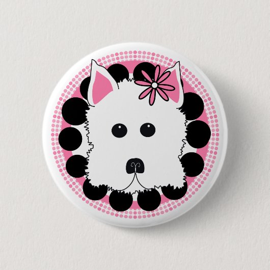 Westieの女の子 缶バッジ (正面)