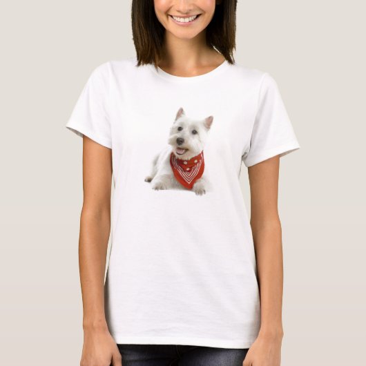 Westieの女性ワイシャツ Tシャツ (正面)