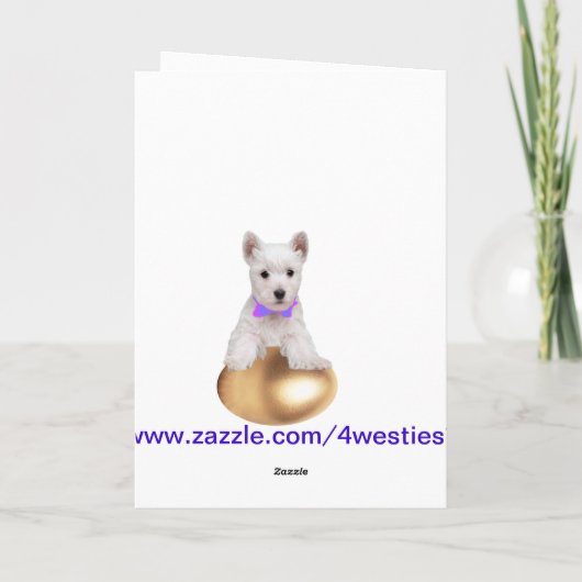 Westieの子犬の卵- Traordinaryイースターの願い シーズンカード (裏面)