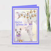 Westieの子犬の卵- Traordinaryイースターの願い シーズンカード (正面)