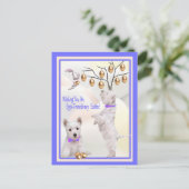 Westieの子犬の卵- Traordinaryイースターの願い シーズンポストカード (スタンド正面)