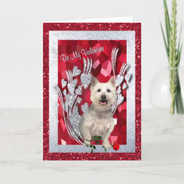 Westieの子犬はバレンタインのGreetingThird私の版です シーズンカード