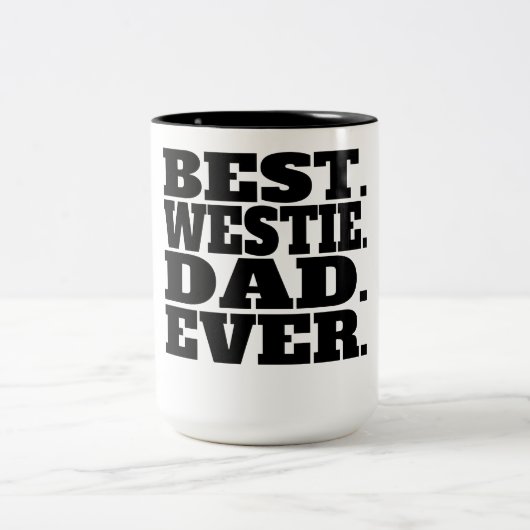 Westieの最も最高のなパパ ツートーンマグカップ (中央)