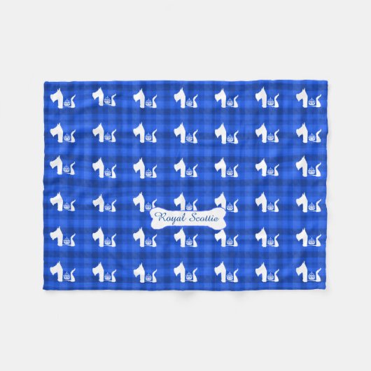 Westieの王室のな王冠 フリースブランケット (正面(横))