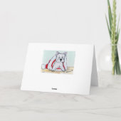Westieの芸術の水彩画のクリスマスの帽子カード妻等 シーズンカード (裏面)