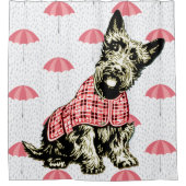 westieの西の高地犬 + 傘のシャワー・カーテン シャワーカーテン (正面)