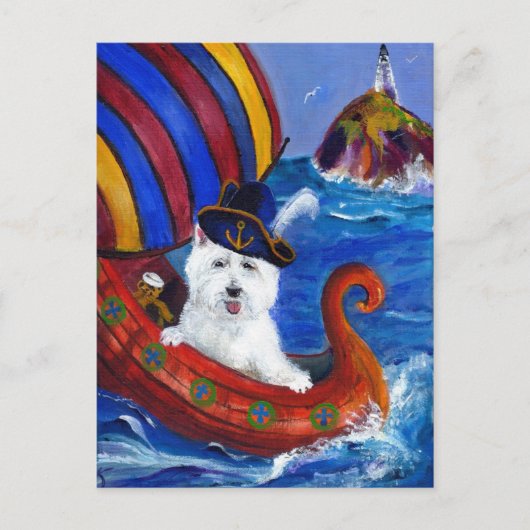 Westieの郵便はがき ポストカード (正面)