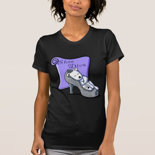 Westieの靴の花型女性歌手 Tシャツ (正面)