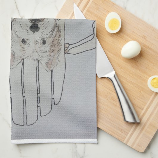 Westieの2人の友達 キッチンタオル (四つ折り)