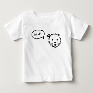 WestieのWoofのベビーのティー ベビーTシャツ