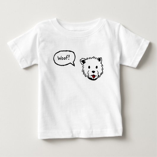 WestieのWoofのベビーのティー ベビーTシャツ (正面)