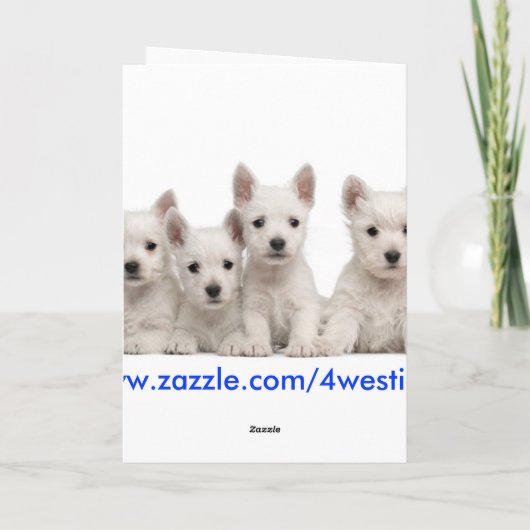 Westieはそれが挨拶カスタマイズ可能な休日の-雪が降るようにしました シーズンカード (裏面)