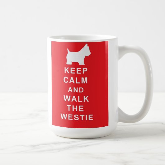 Westieは平静を保ち、westieのマグ歩きます コーヒーマグカップ (右)