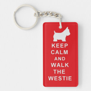 Westieは穏やかな歩行の誕生日のクリスマスプレゼントを保ちます キーホルダー
