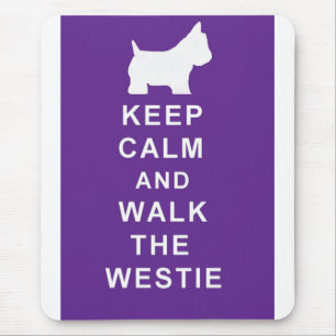 WestieはWestieのmousepadの誕生日穏やかな歩行を保ちます マウスパッド