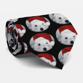 Westieサンタのクリスマスのタイ ネクタイ (ロール)