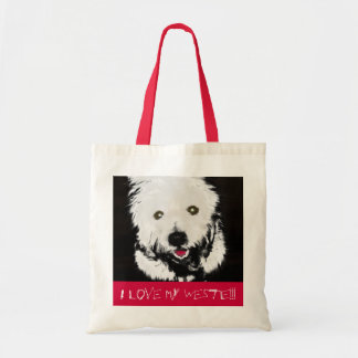 Westieテリアが付いているバッグ トートバッグ