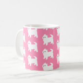 Westieピンクのパターン-西の高地テリア犬 コーヒーマグカップ (正面左)