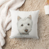 Westie犬のアメリカ人のMoJoのかわいい枕 クッション (ブランケット)