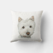 Westie犬のアメリカ人のMoJoのかわいい枕 クッション (裏面)
