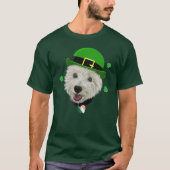 Westie犬のパトリキウスの日のアイルランドの旗およびにせ物 Tシャツ (正面)