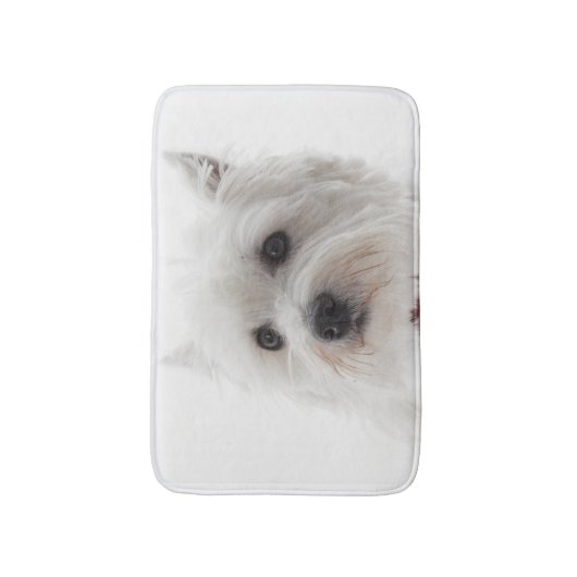 Westie犬ペット睡眠の敷物または食糧マットの家の装飾 バスマット (正面縦)