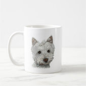 Westie犬 コーヒーマグカップ (左)