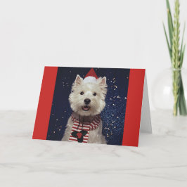 Westie美しいクリスマステーマカード シーズンカード