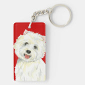Westie色のブロック キーホルダー (裏面)