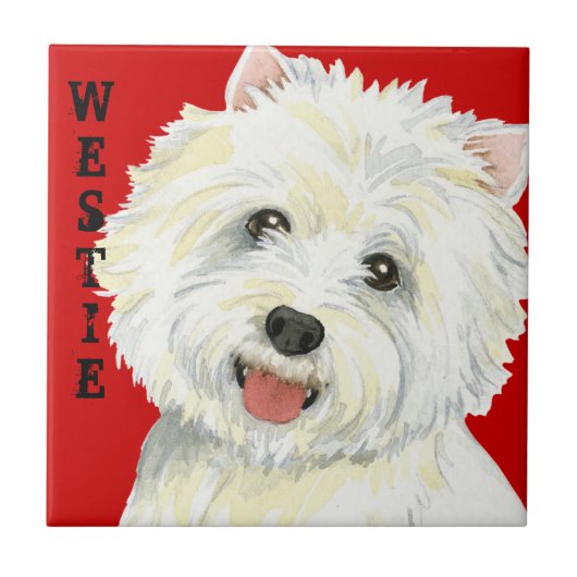 Westie色のブロック タイル (正面)