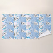 Westie西の高地テリアのBathタオルの青の足 バスタオル (バスタオル)