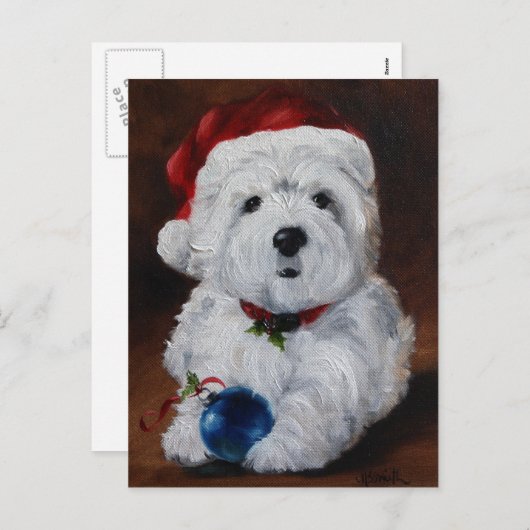 Westie西の高地テリア犬の郵便はがき シーズンポストカード (正面/裏面)