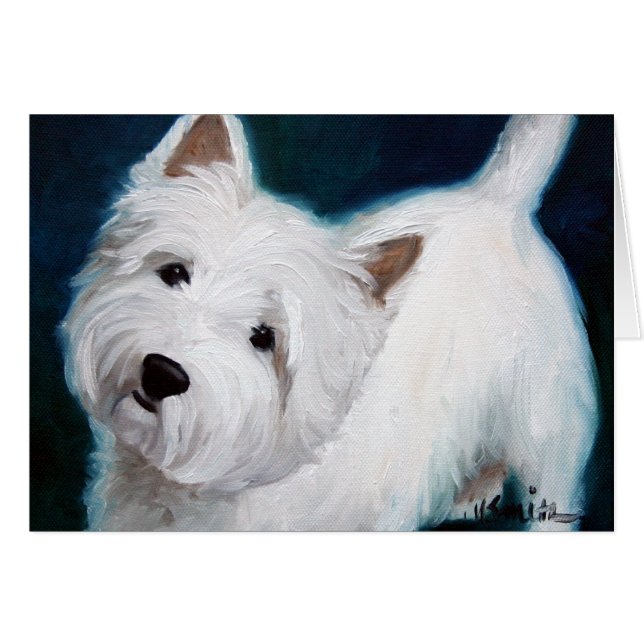 Westie西の高地テリア犬カード (正面横)