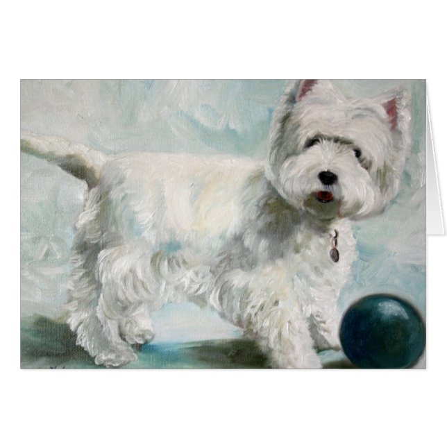 Westie西の高地テリア犬カード (正面横)