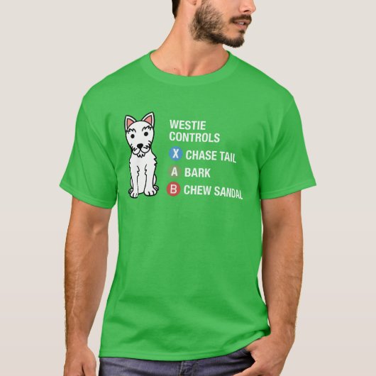 Westie ゲームコントロールギフト フレンド tシャツ (正面)