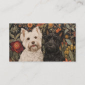 Westie and Scottie Black and White dog sitter pets 名刺 (裏面)
