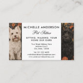 Westie and Scottie Black and White dog sitter pets 名刺 (正面)