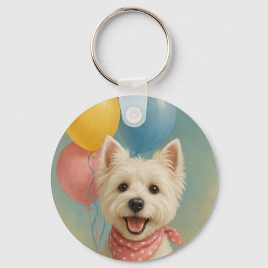 Westie Birthday キーホルダー (正面)