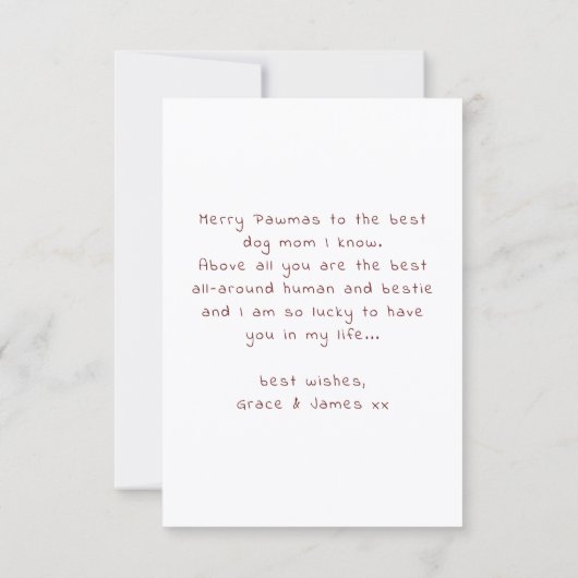 Westie Cheeky Dog Cute Christmas Card Personalise (裏面)