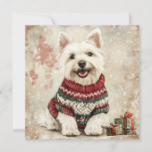 Westie Christmas Sweater シーズンカード (正面)