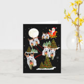 Westie Christmas Tree Westie Santa Hat Lights Xmas カード (黄色い花)