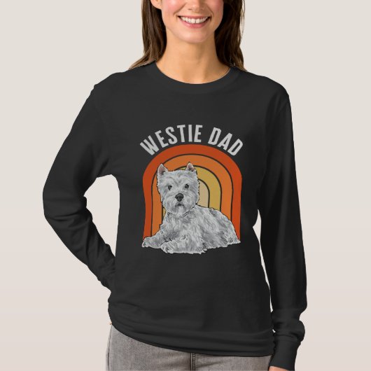 Westie Dad Dog Dad West Highland White Terrier Tシャツ (正面)