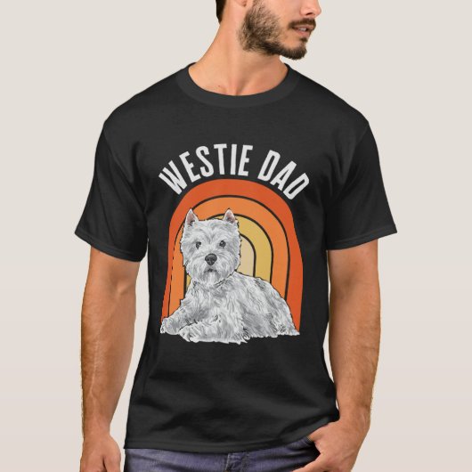 Westie Dad Dog Dad West Highland White Terrier Tシャツ (正面)
