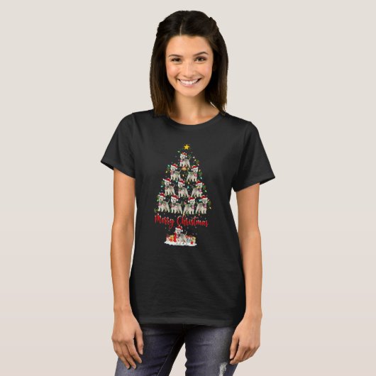 Westie Dog Christmas Tree Lights   Westie Xmas Tシャツ (正面フル)